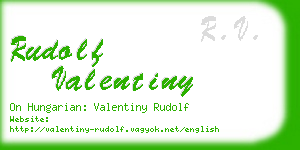 rudolf valentiny business card